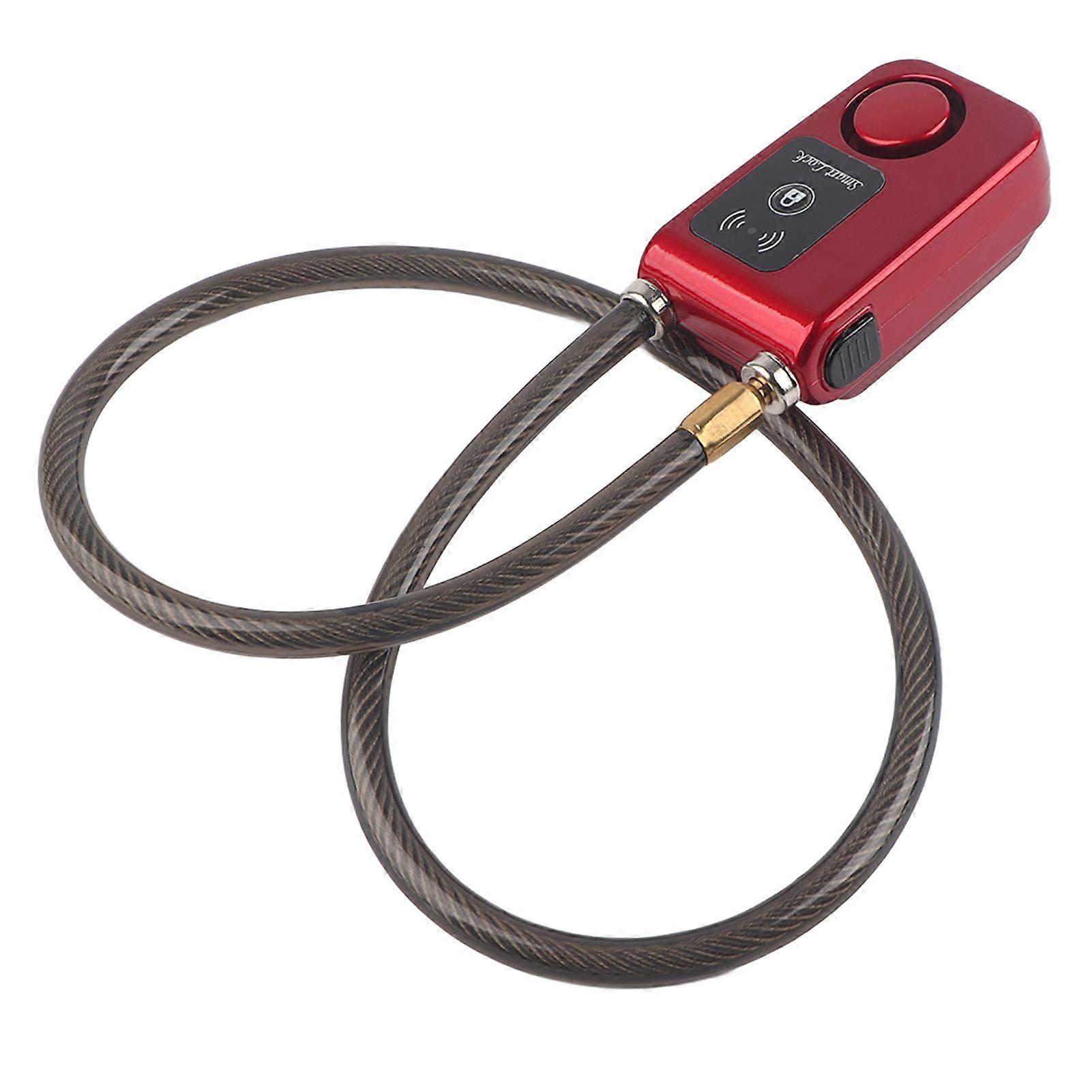 APP Control Bluetooth Smart Lock Anti Theft Alarm Chain Lock with 105dB Alarm (Red)