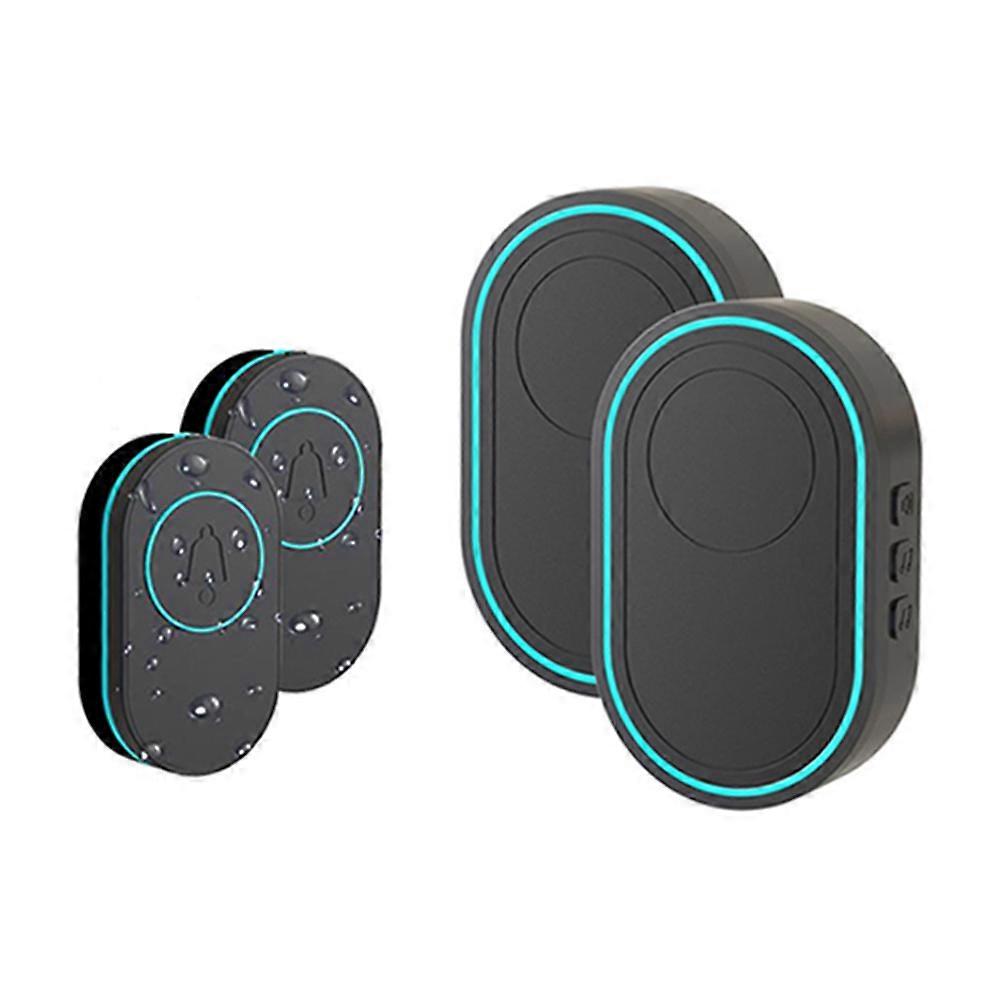 Wireless Doorbell 433MHz Waterproof Button Adjustable Volume EU Plug