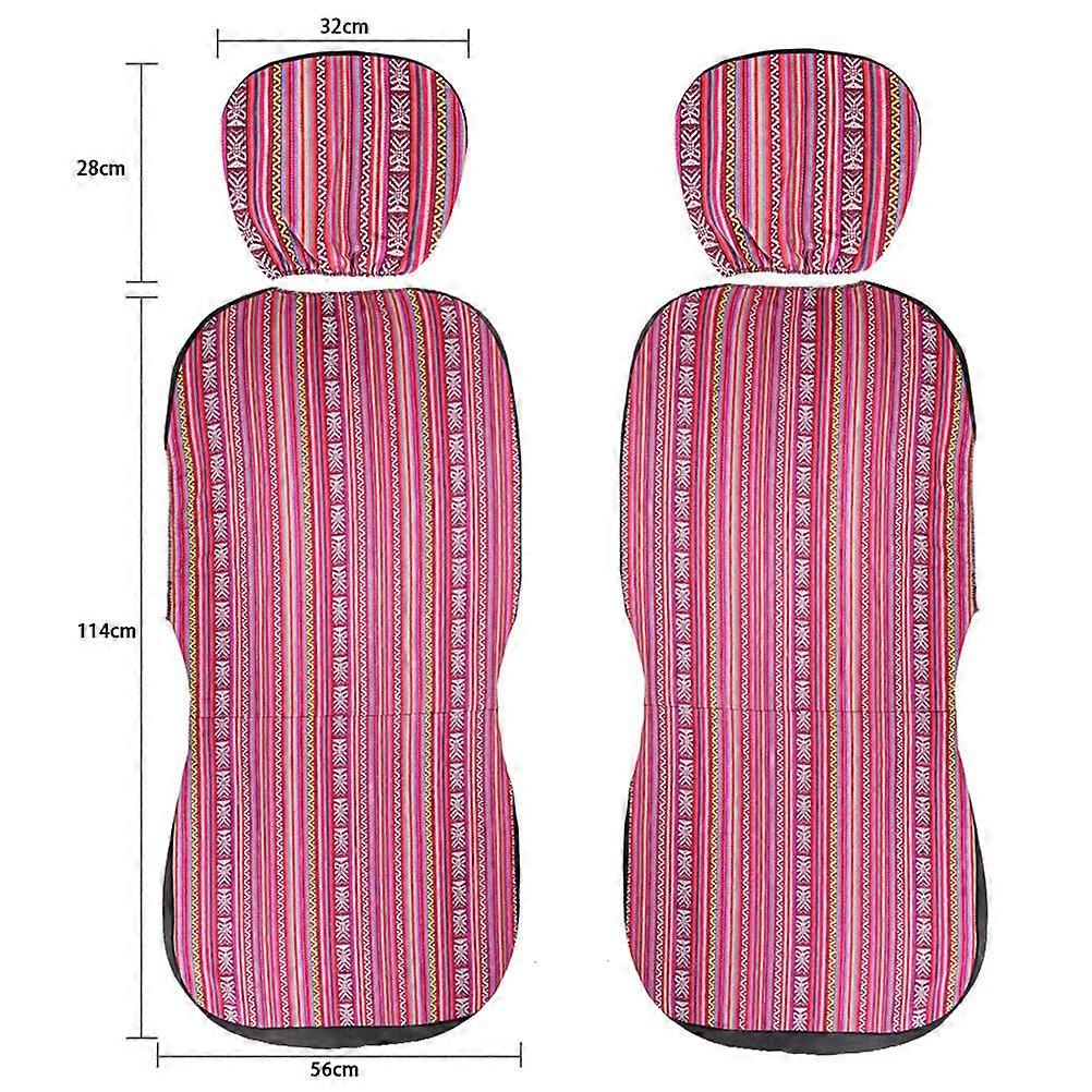 Car Seat Protector Ethnic Style for Front Seats 4Pcs Multi
