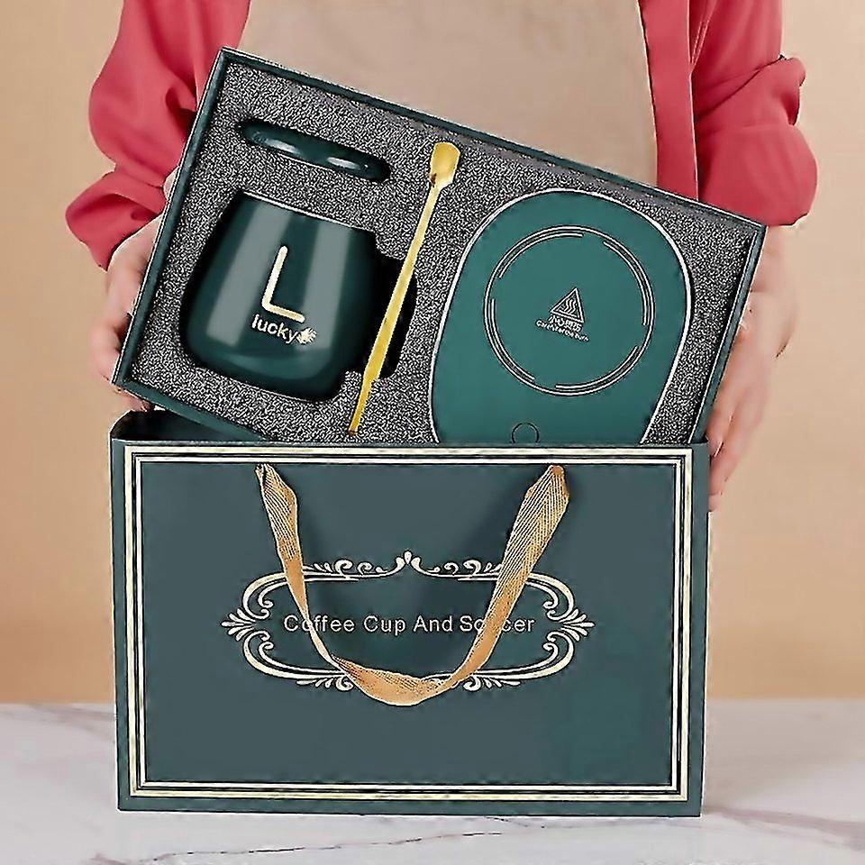 For Constant Temperature Heating Thermostat Cup Set Smart Ceramic Coffee Cup Usb Pluggreengift Box