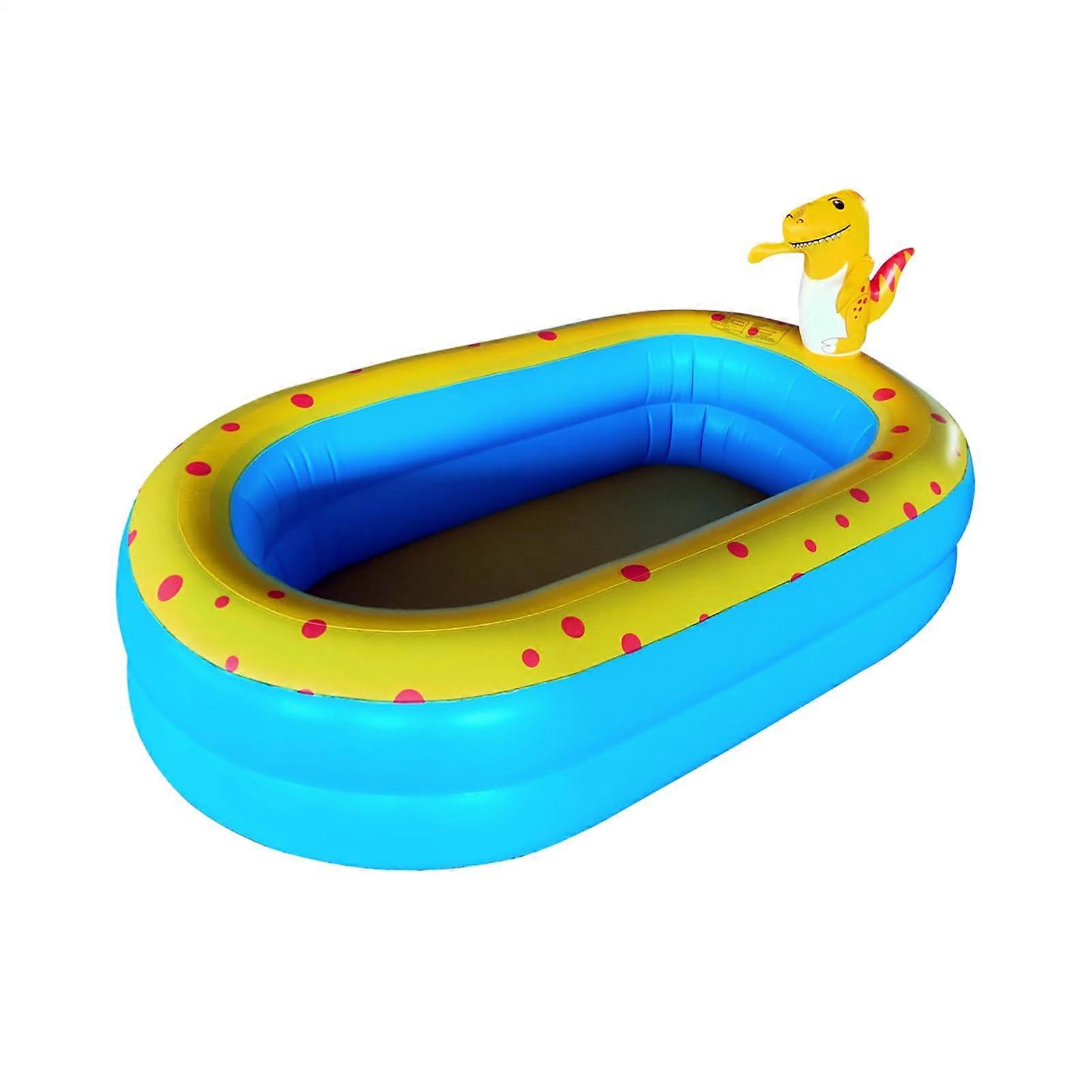 Inflatable Pool with Sprinkler Dinosaur Family Design Backyard Play Center For Kids Outdoor Lawn Water Games