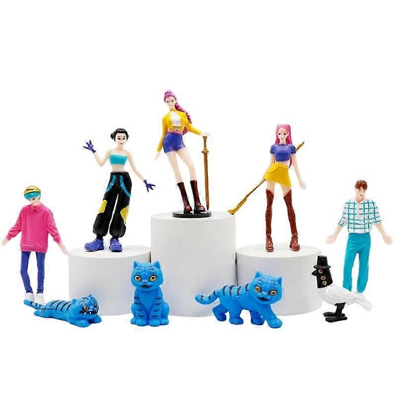 12 יח'\סט Kpop ציידי שדים פעולה איור צעצוע Derpy טייגר רומי מירה זואי סאסקסי צלמית בובת אנימה אוסף מתנה