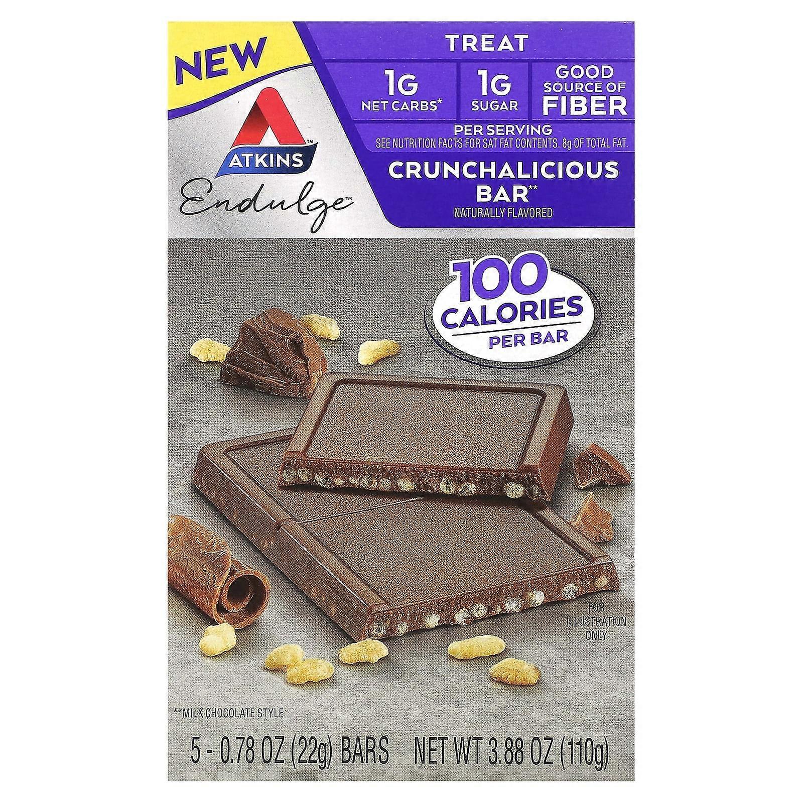Endulge, Crunchalicious Bar, 5 Bars, 0.78 oz (22 g) Each