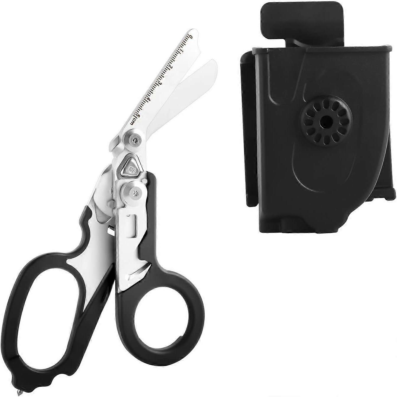 6 in 1 Response Emergency Shears Multi Tool Pliers Shears Folding Emergency Response Shears with Utility Holster for Outdoor Camping