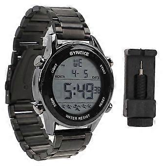 Men Digital Watch Multifunctional 50m Rainproof Depth LED Night Light Men Wrist Watch