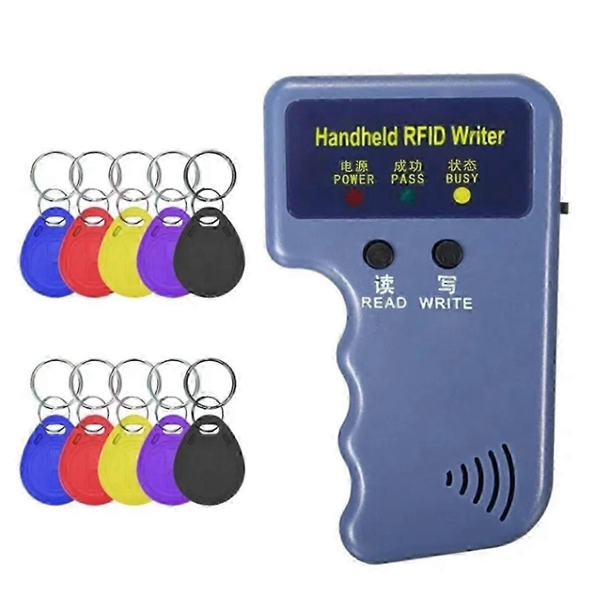 Handheld 125KHz RFID Copier Writer Duplicator Programmer Reader + EM4305 T5577 Rewritable ID Keyfobs