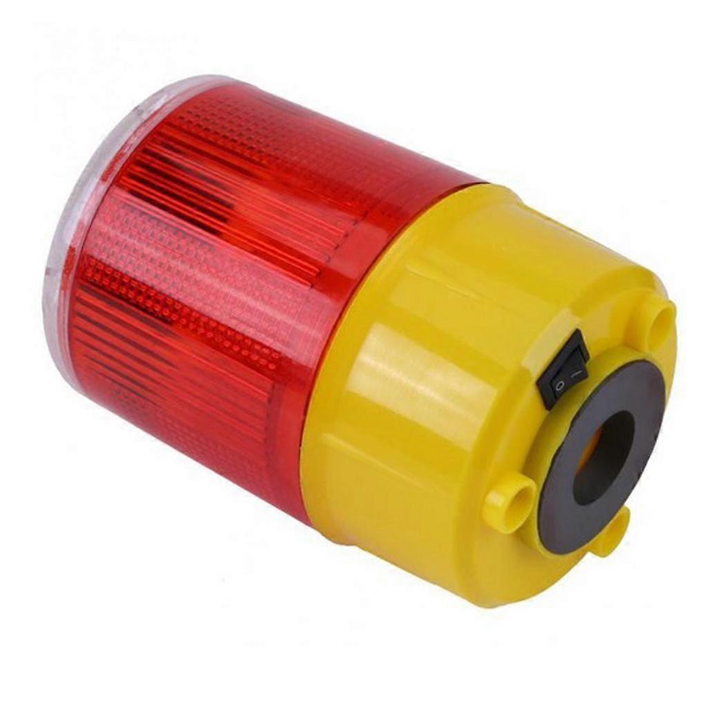 Energy-Efficient Solar LED Round Caution Light High-Visibility Traffic Alarm Flash Light
