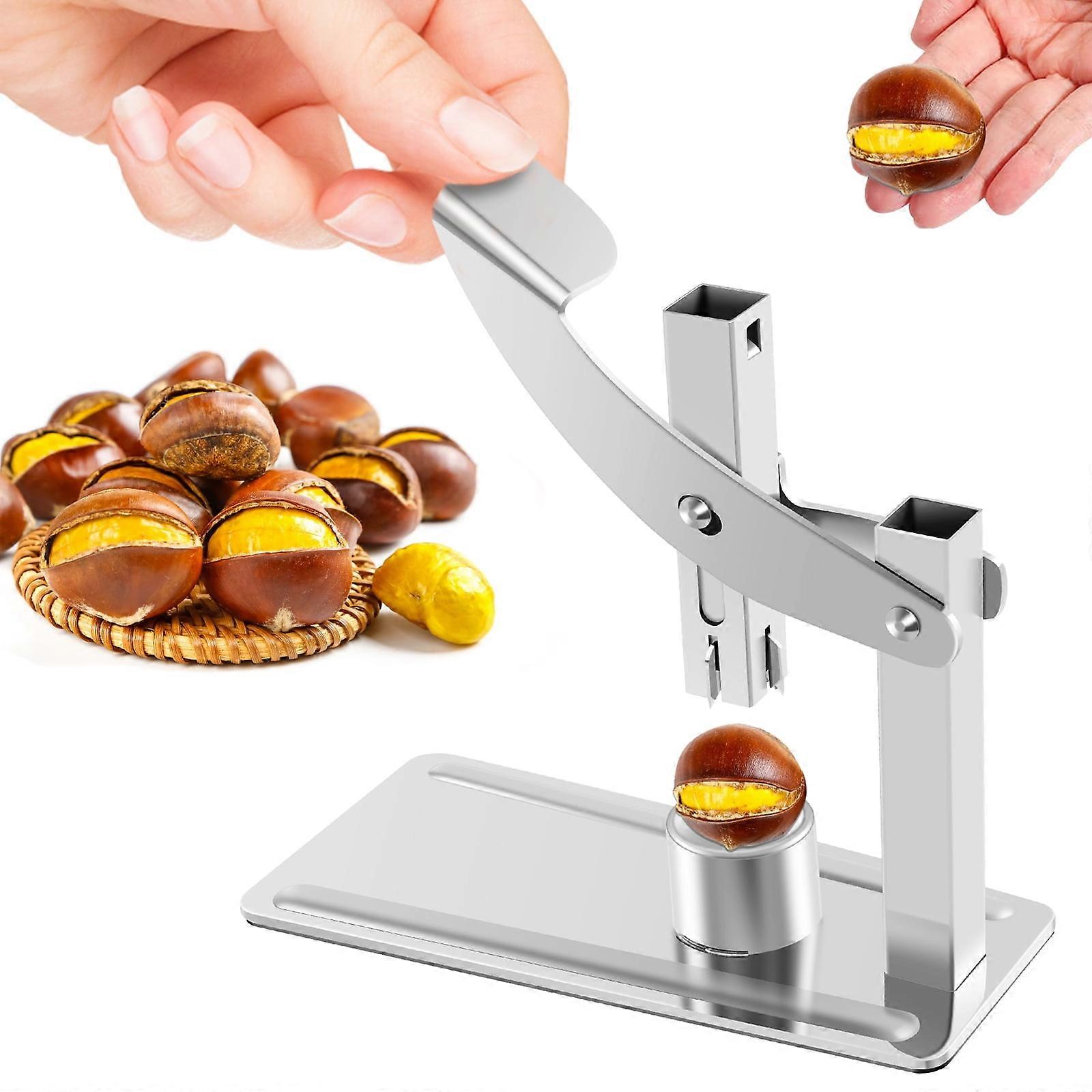 Qenwkxz Chestnut Cracker Retrok Heavy-Duty Stainless Steel Nutcracker, 1 Piece