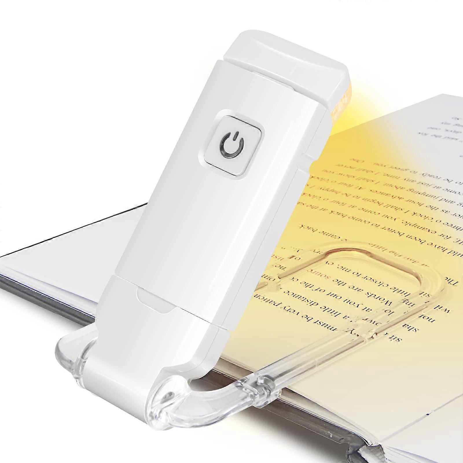 Book Lights USB Rechargeable Reading Light ClipOn LED, 3 Modes, Dimmable Eye Protection Lamp For EReader White