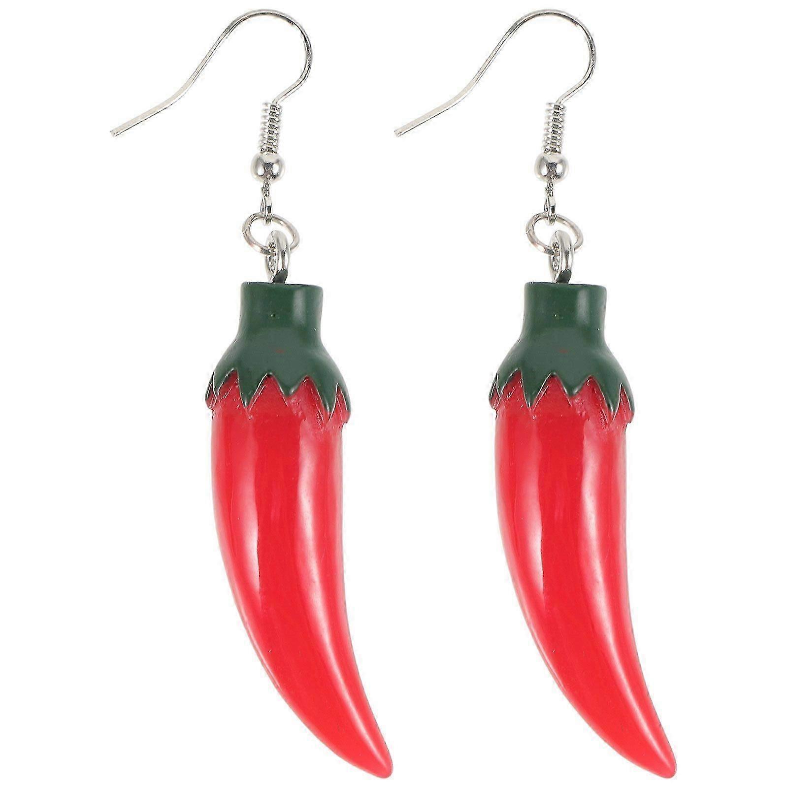 Chili Pepper Dangle Earrings for Women's