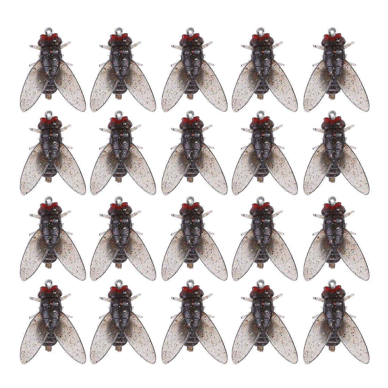 20Pcs Bionic Fly Fishing Baits with Sharp Hook Realistic Looking Compact Design Portable Artificial Lures Fake Baits