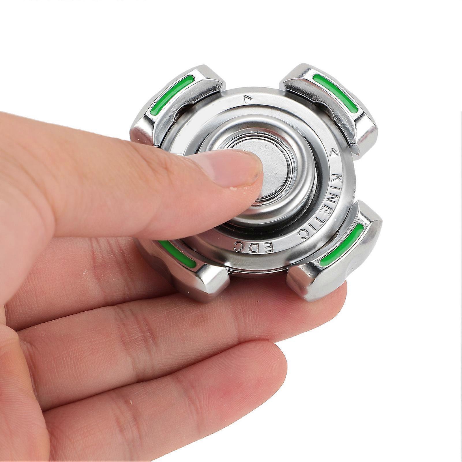 Fingertip Gyroscope Toy Zinc Alloy Stress Relief Decompression High Speed Glow in The Dark Fingertip Rotating Toy for ADD ADHD Autism Silver 