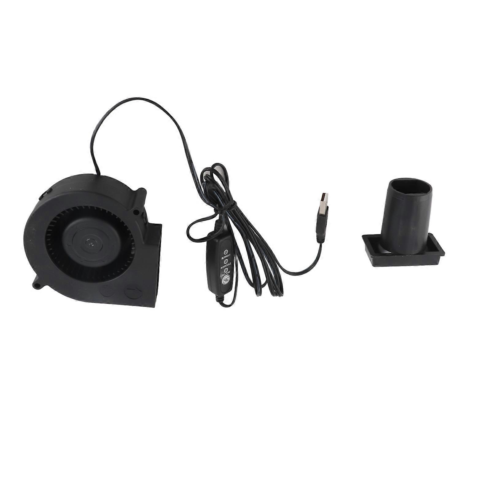USB Blower Fan 3.8in 3 Speed Mode DC5V Brushless 3800 RPM 22 CFM Computer Cooling Fan for PC Electronics 3D Printer