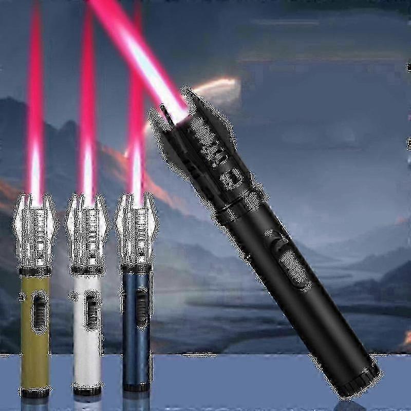Sable de luz Encendedor de butano, encendedor de sable de luz recargable Encendedor de butano de llama de chorro para parrilla Barbacoa Vela para acampar (gas no incluido) D.d - HZ