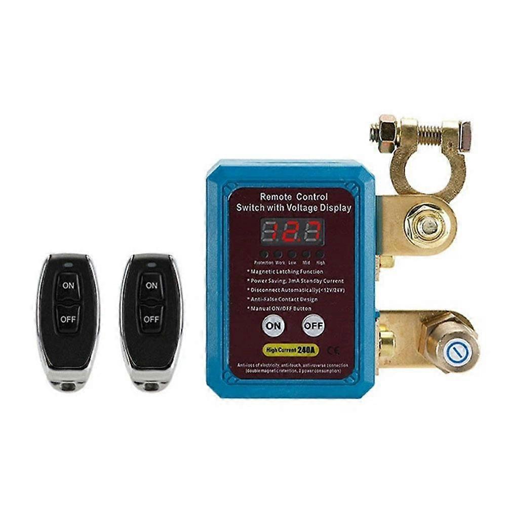 Magnetic Latching 12V 240A Car Battery Disconnect Switch with Remote Control for Power Saving and Extended Battery Life