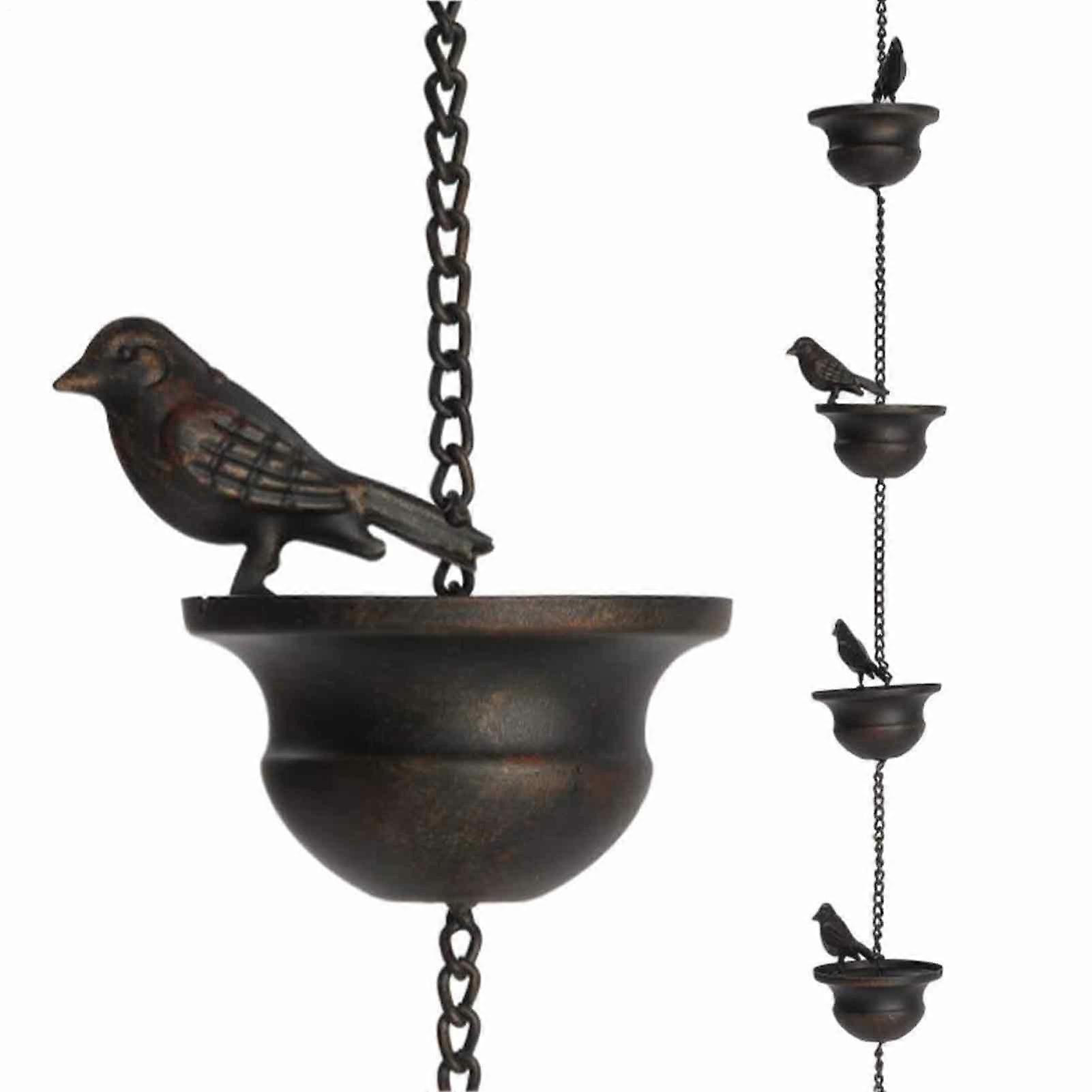 Rain Chain Gutter Bird Feeder Compatible Gutter Downspout Water Catcher Hook Garden Minist Decorative Replacement