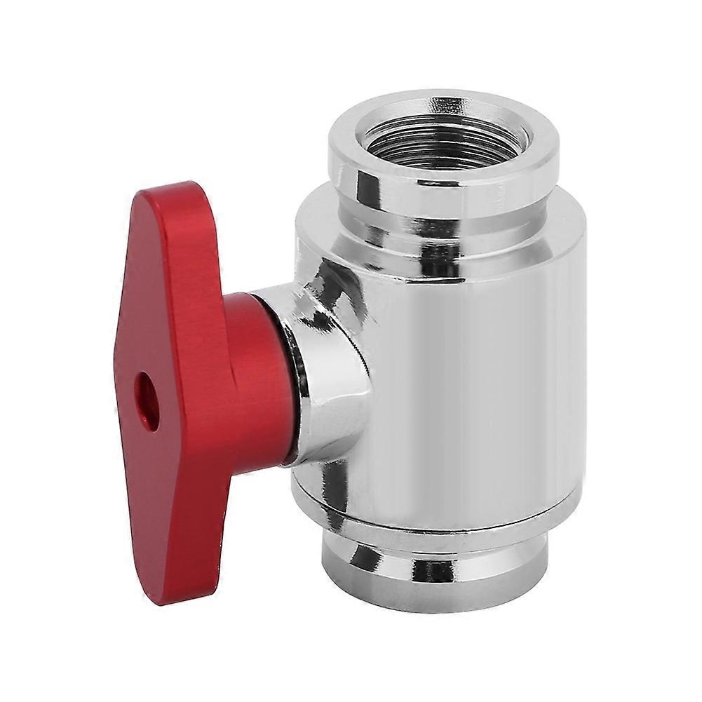G1/4 Internal Threads Valves Water Ball Valve for Computer Water Cooling System (Red Handle)