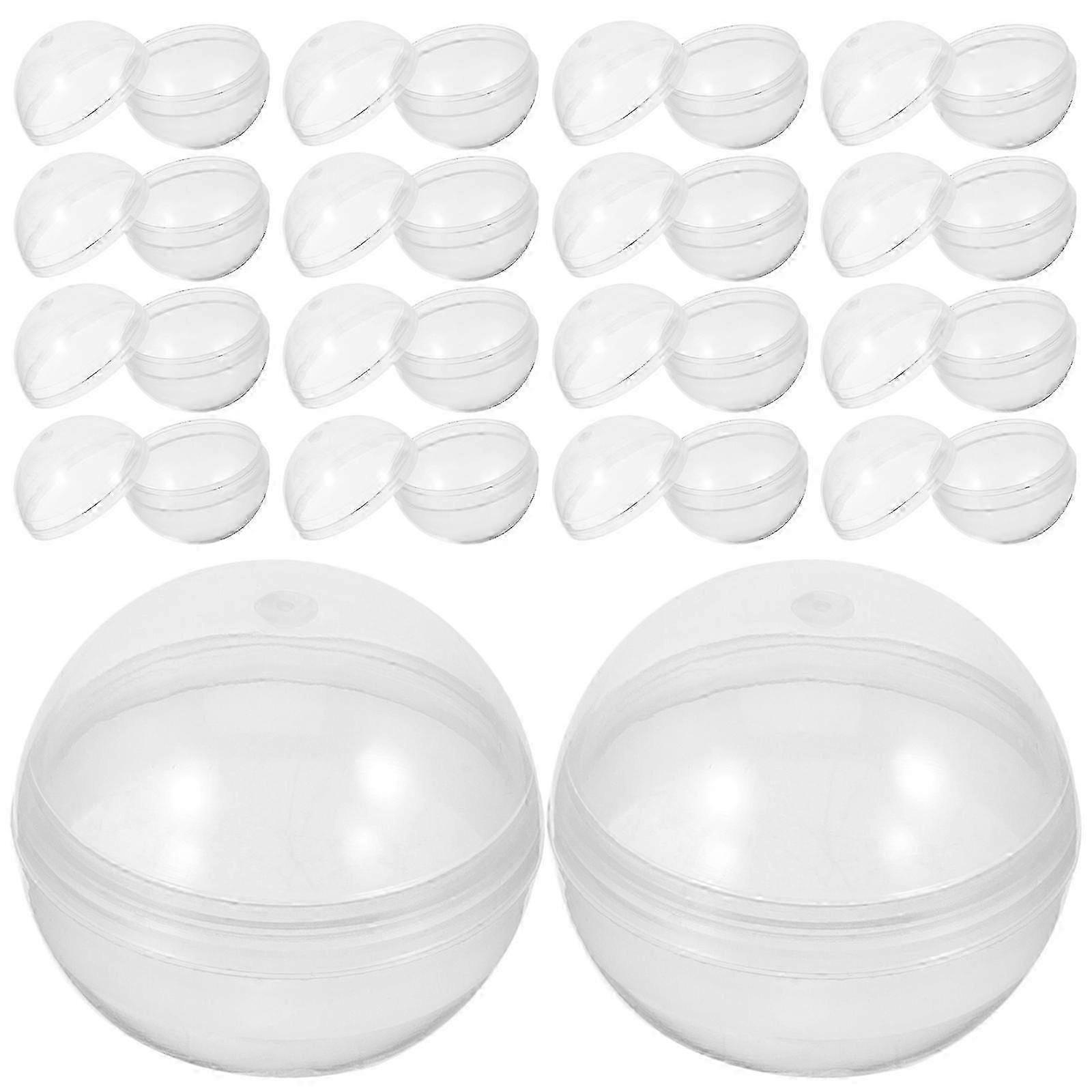 100pcs Plastic Transparent Balls Multi-purpose Twisted Round Balls Clear Fillable Grab Balls