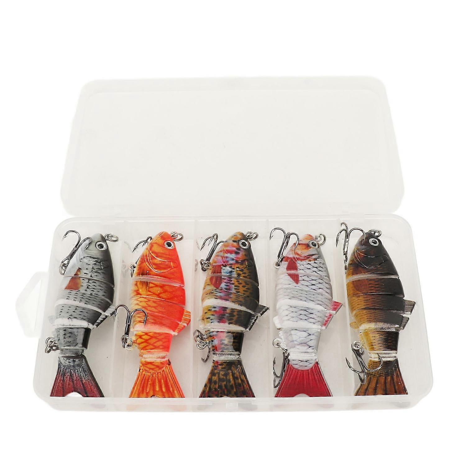 Multi Jointed Lure 10cm 6 Sections Metal Plastic Hard Lifelike with Treble Hooks Segmented Fishing B