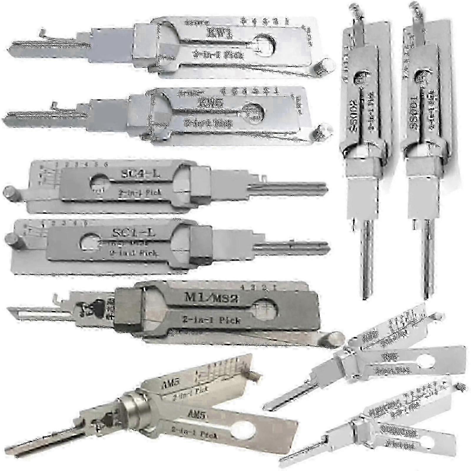 2-in-1 Lishi Lock Pick Tool - SC1 / SC4 / KW1 / KW5 / AM5 / MS2 ja muille