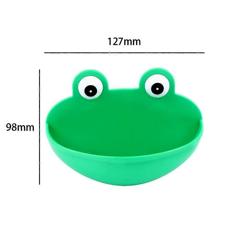 Wall Mounted Frog Cartoon Soap Holder Case Dish with Suction Cups