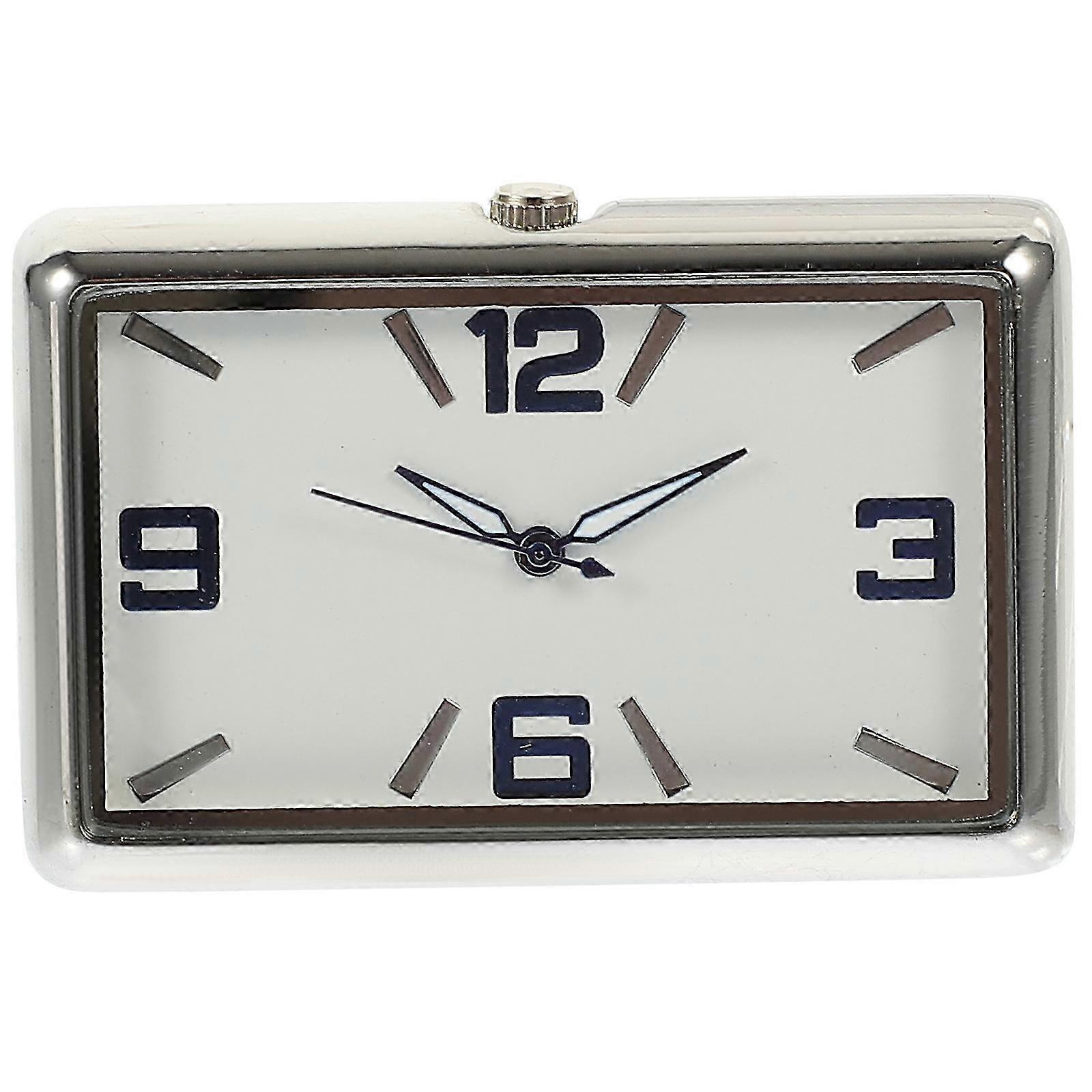 Stick on Dashboard Clock Tiny Small Car Clock Car Vent Clock Dashboard Watch4.8X3.2X0.8CMSilver 1