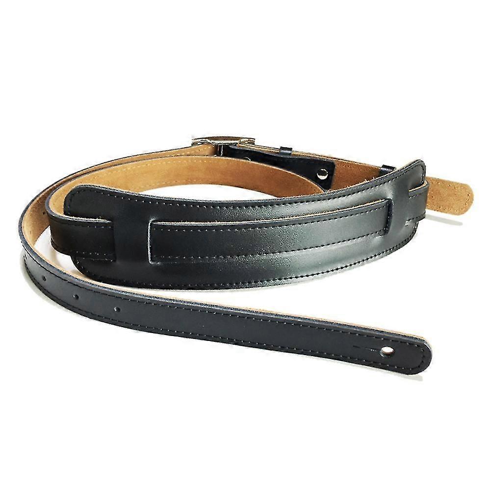 Slitstarkt läder- och metallspänne för elgitarrrem, axelrem, justerbar vintagegitarr