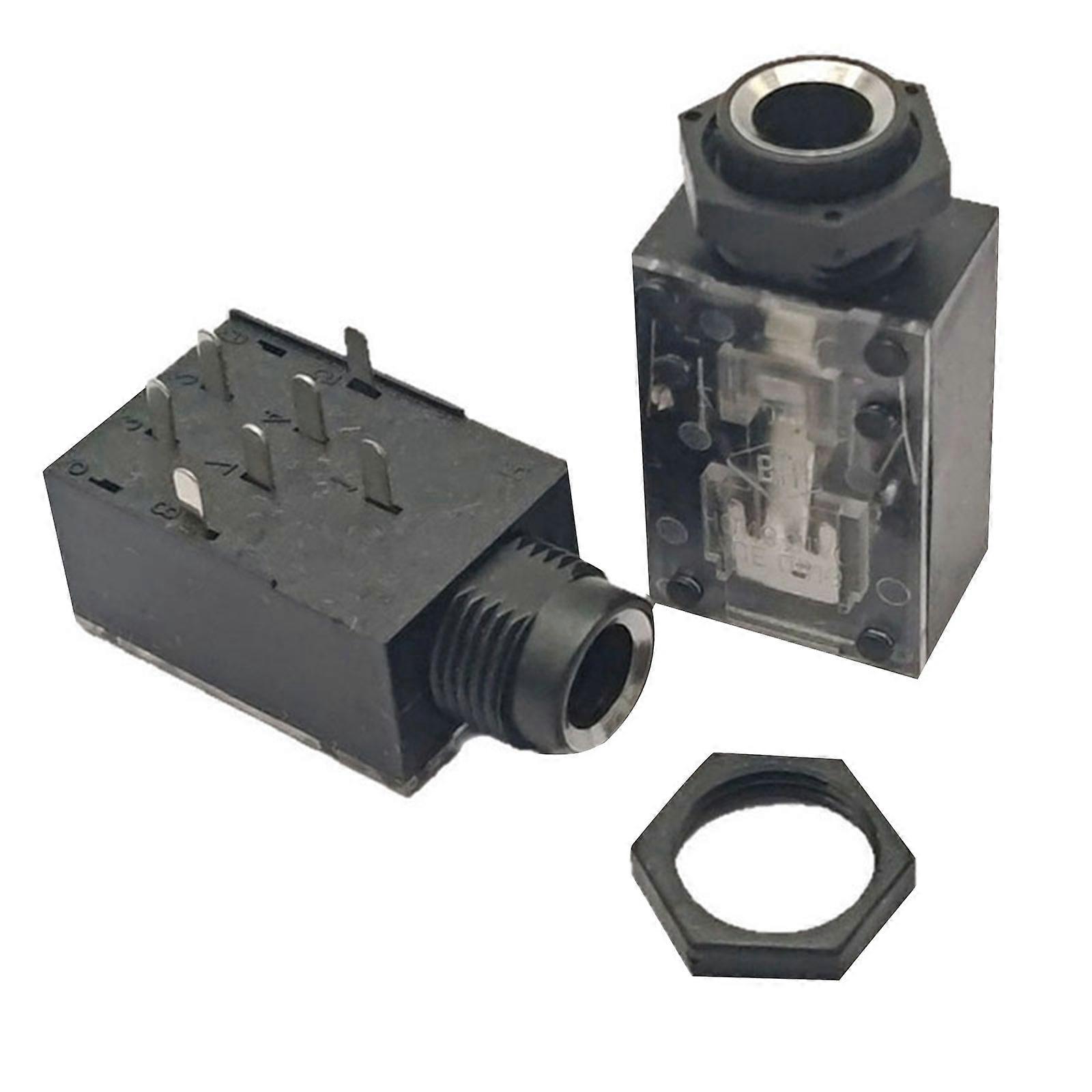 7Pin Two Channel 6.35mm Sound Female Jacks Premium Contact Material For NoiseFree Amplifiers Connection Multicolor