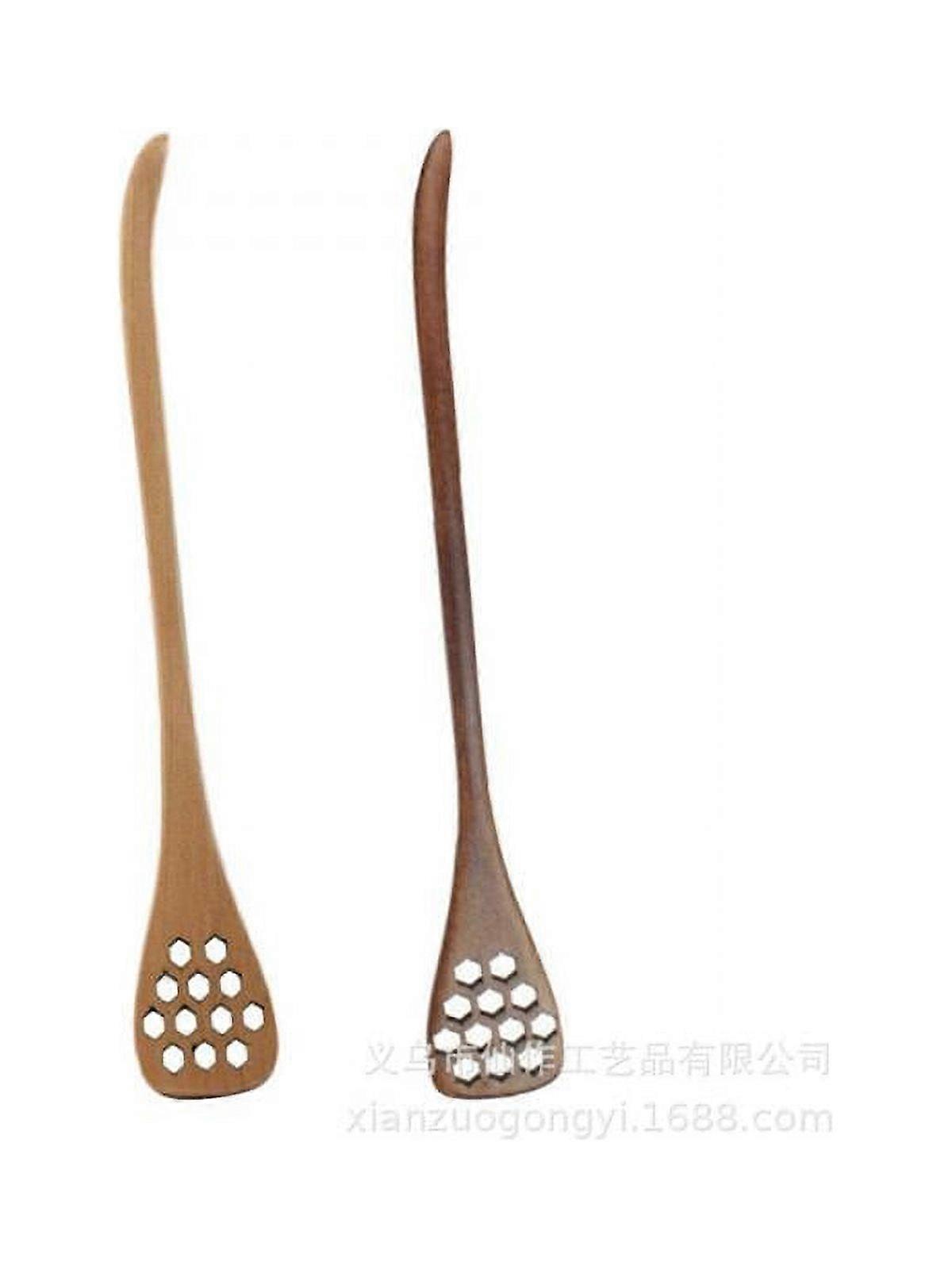 Feiona Wooden Honey Spoon Japanese Honeycomb Mixing Spoon Long Handle Wooden Spoon Solid Wood Tableware