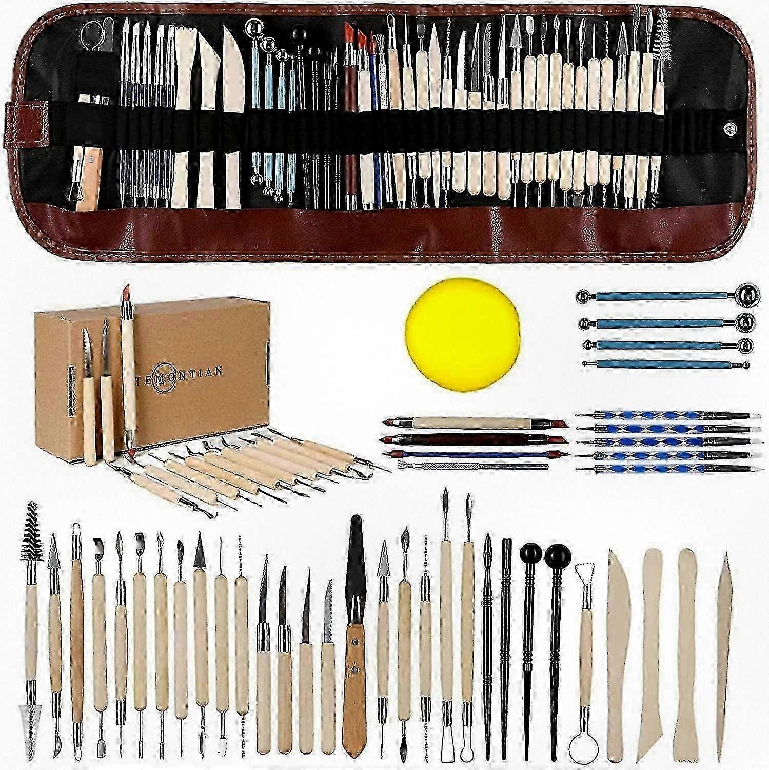 45-Piece Double-Sided Polymer Clay Sculpting Tools Set, Pottery Tools and Supplies for Professionals - Suitable for Various Crafting Project