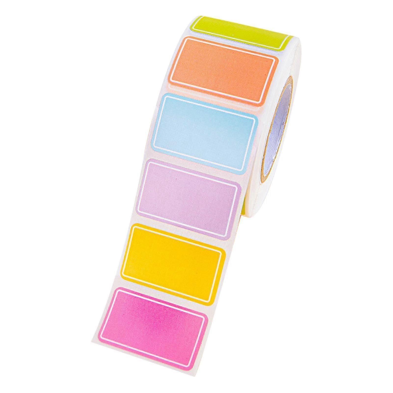 Rectangular Colored Label Stickers, Color-Coding Labels, Self-Adhesive, 500 Pieces, Single-Color Name Badges