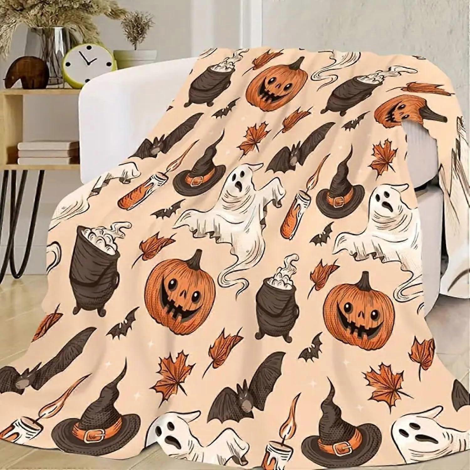 Soft Blanket Halloween Skull Blanket Thickened and Comfortable