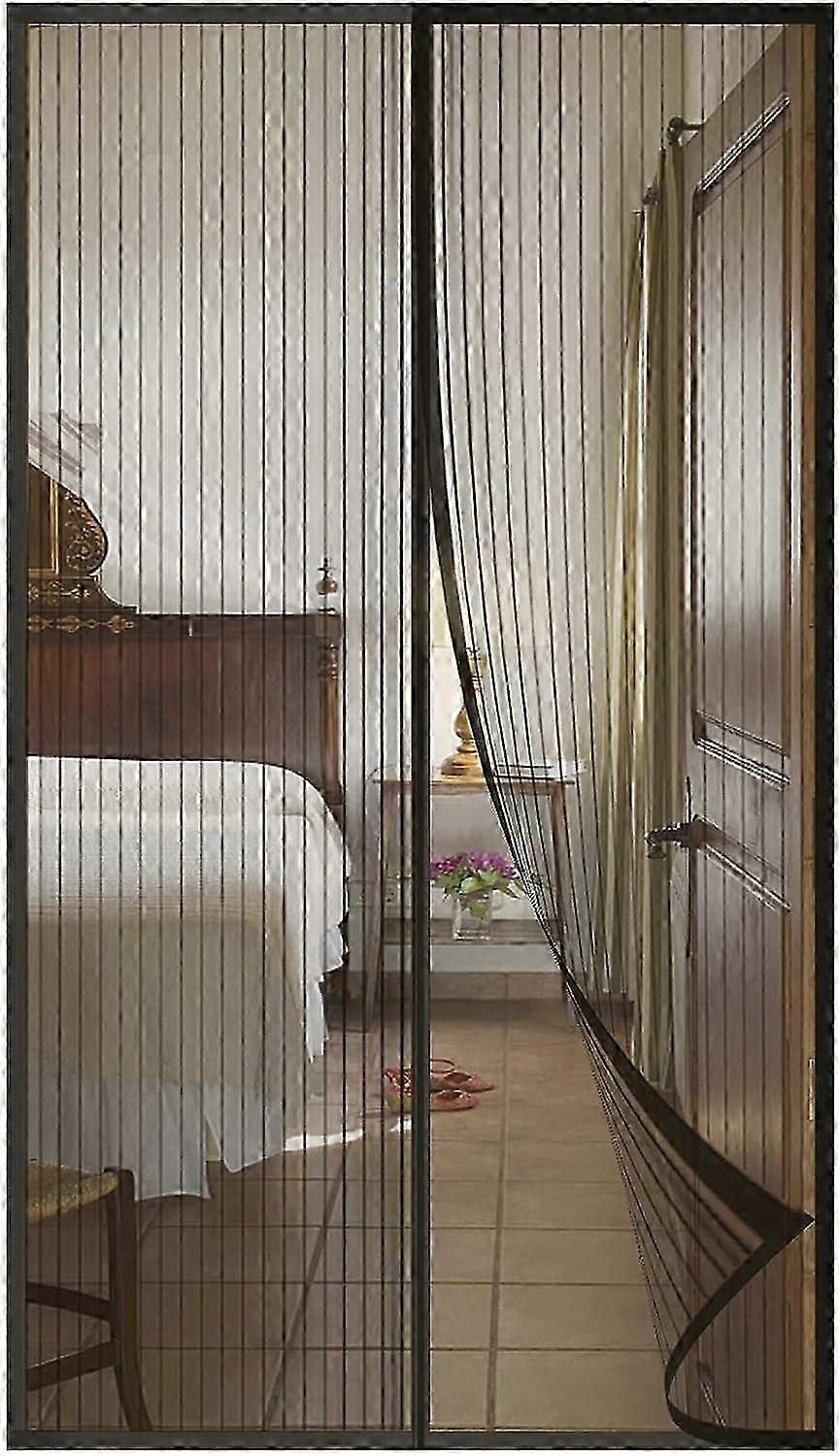 Fly screen doors with magnetic closure for insects