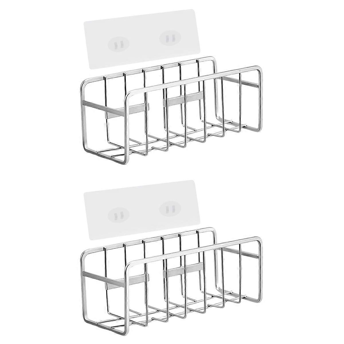 2pcs Kitchen Sponge Drain Rack Countertop Rag Rack Kitchen Sponge Holder Kitchen Accessory