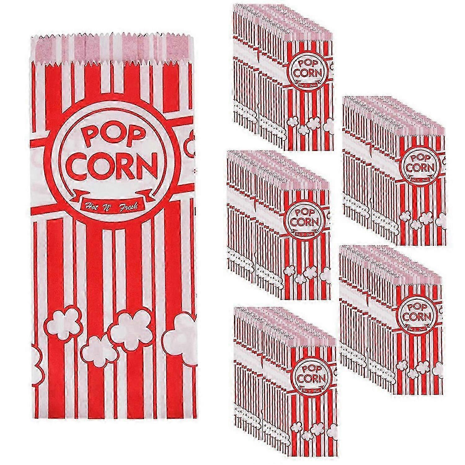 Theater Style Popcorn Bags for Events - Grease Resistant Paper Containers That Prevent Leaks