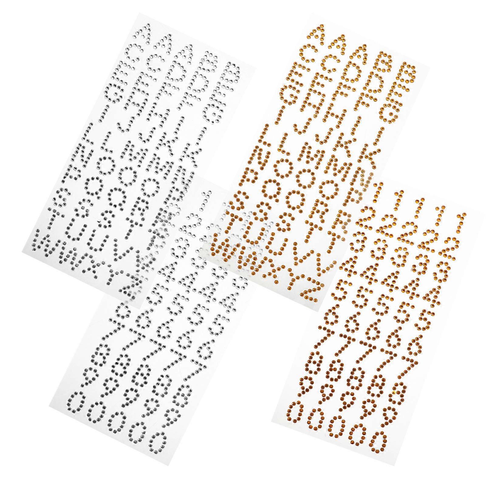 Multi Colored Acrylic Rhinestone Number Stickers Designed For Craft Decorations And Photo Albums With Diy Design 4 Sheets