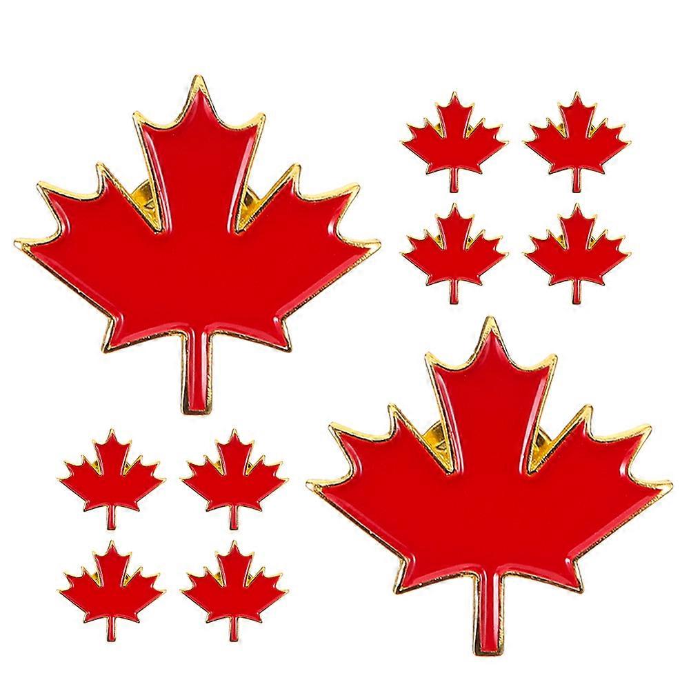 Maple Leaf Pin Brooch Accessory Red Metal Elegant Daily Wear 12Pack