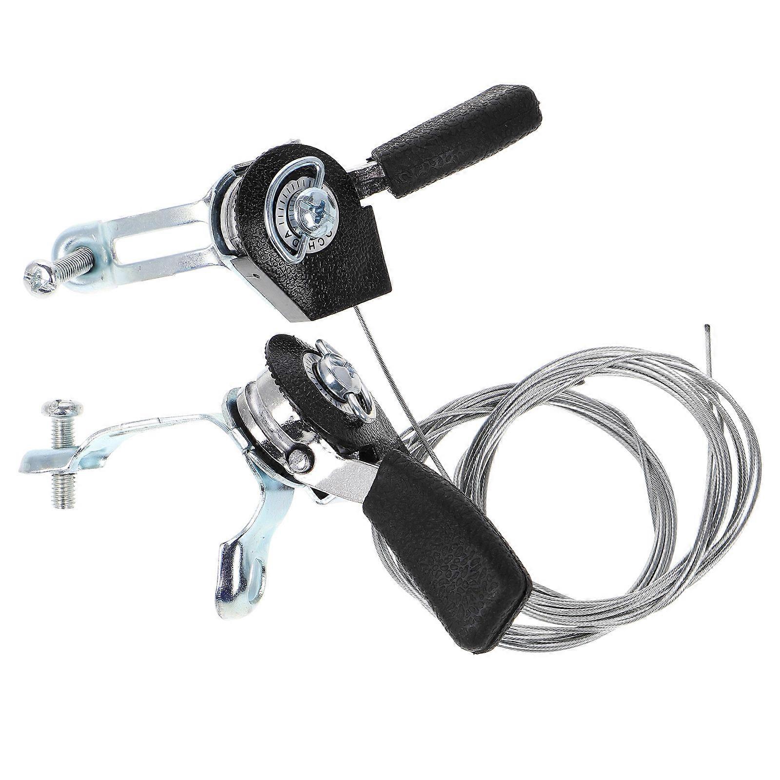 1 Pair Bike Shifter Aluminum Thumb Shifter with Brake Cables for High Durability Adjustable Length Motorcycles Dirt Bikes