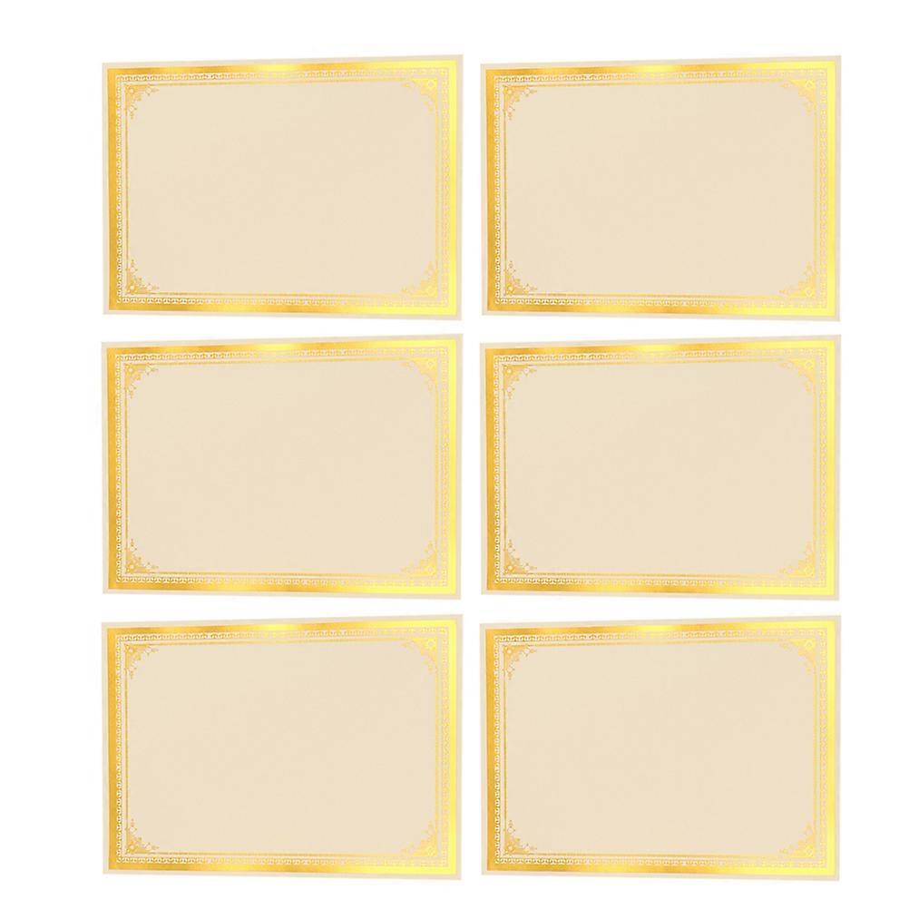 Golden Certificate Inner Paper for Award Printing 6Pcs Sheets