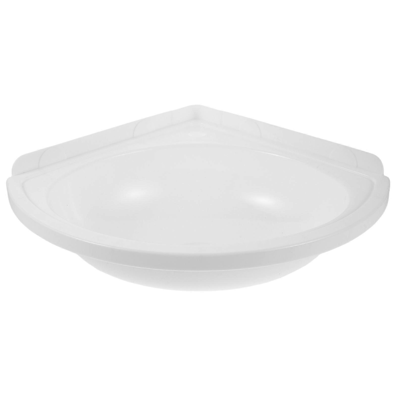 Corner Wall Mounted Bathroom Sink for Home with White Plastic Basin