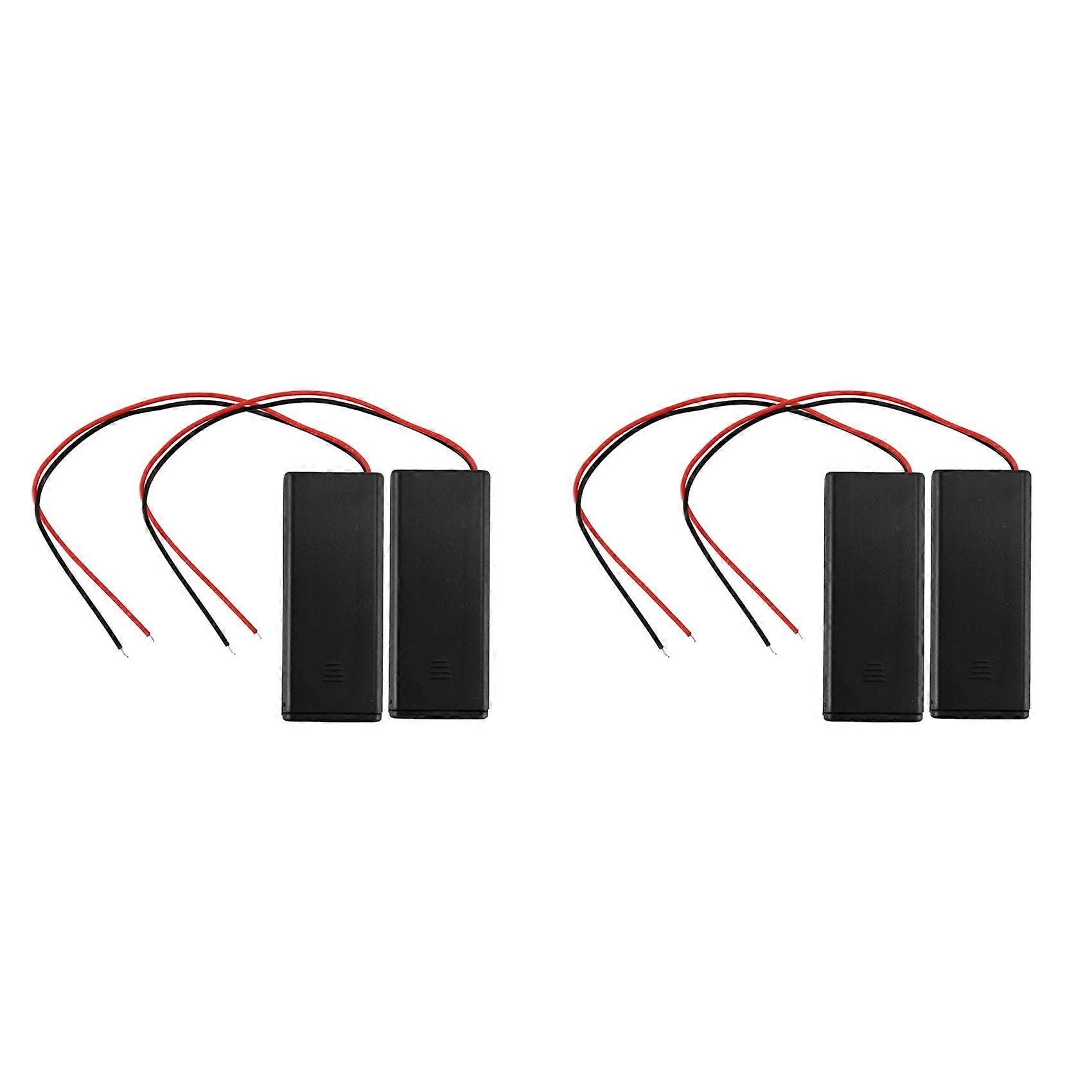 4 Pcs 2X Aaa 3 V Battery Holder Case Box Wire on / Off Switch M Cover