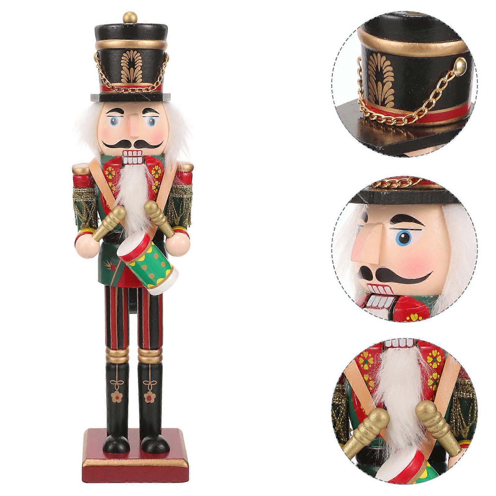 Christmas Wooden Nutcracker Desktop Creative Wood Nutcracker Ornament Wood Nutcracker Decor