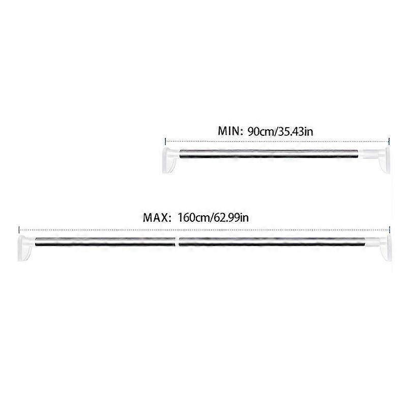 Adjustable Length Stainless Steel Telescoping Shower Curtain Clothes Drying Rod Space Saving Multi Function Hanging Rack