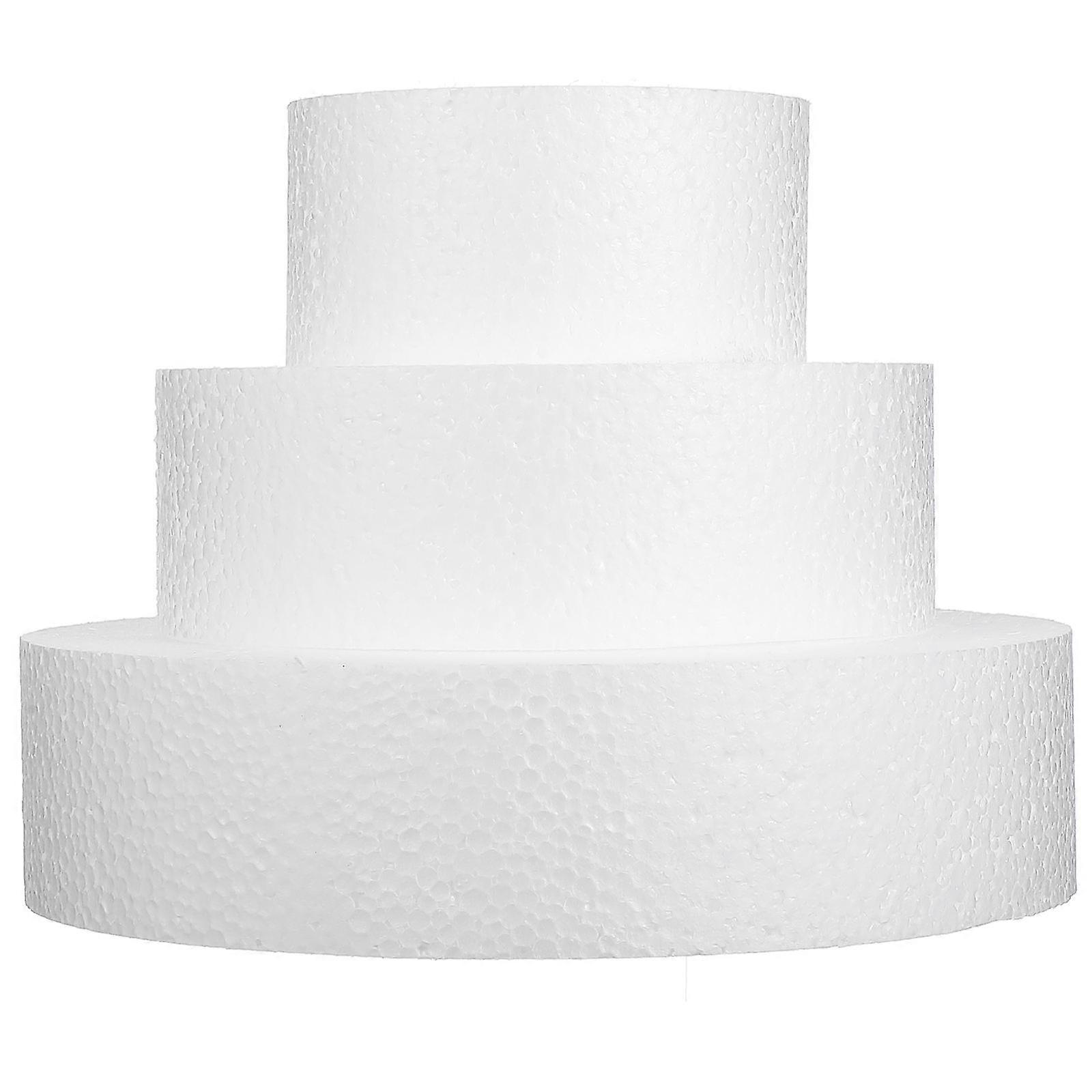 Round Foam Cake Dummy Set for Baking 6Pcs White Cake Models