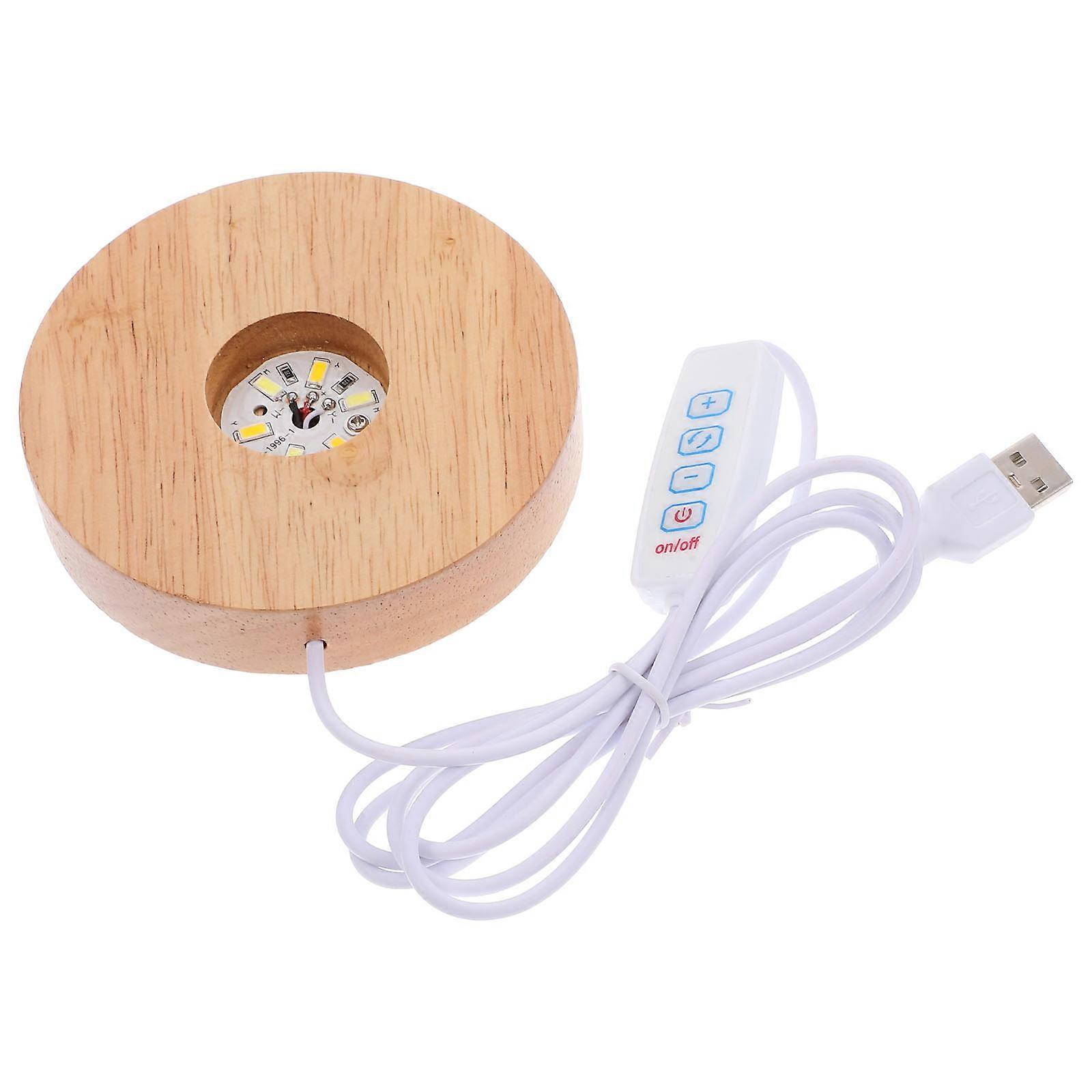 Wooden LED Display Base for Lamp Stand with Ball Light and