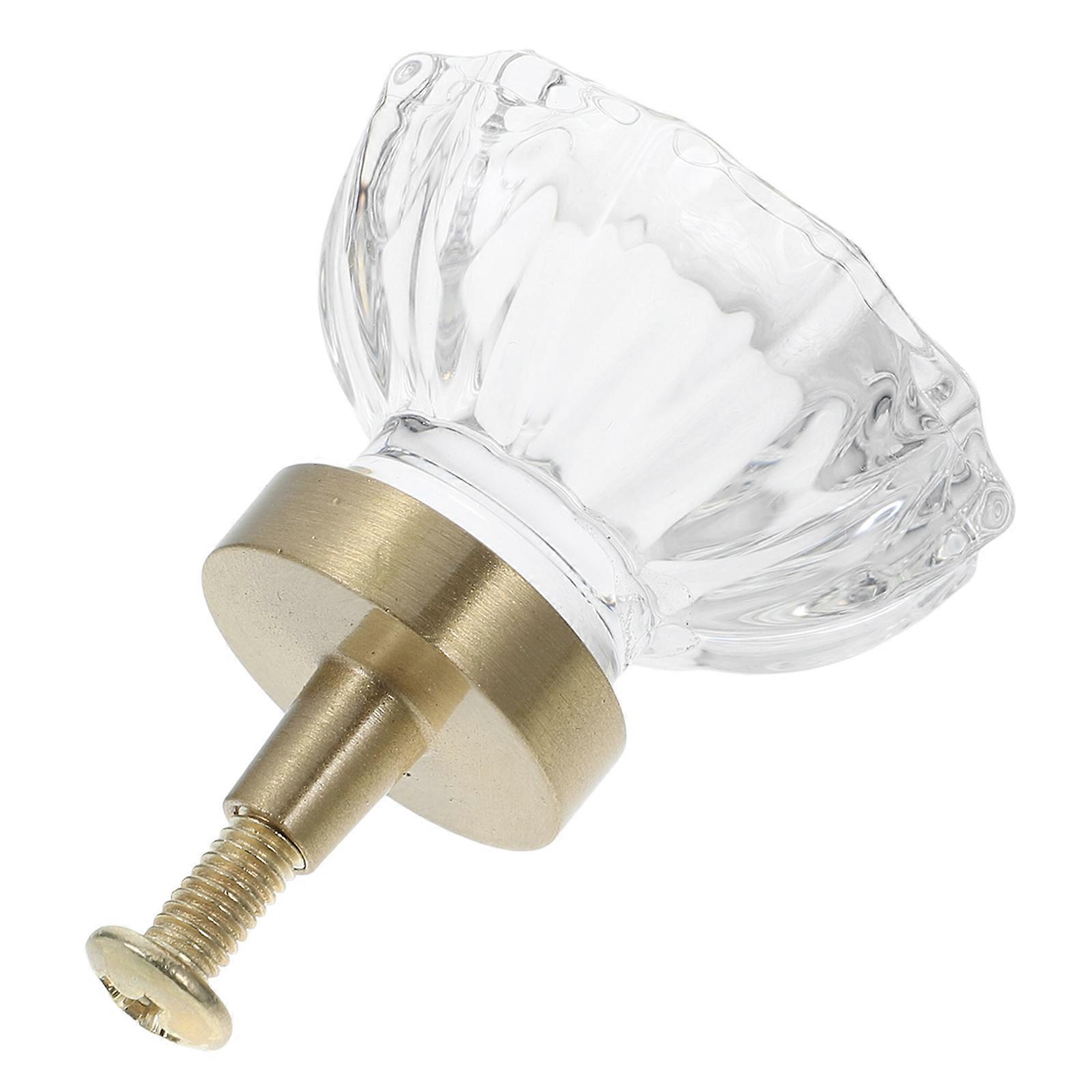 Crystal Round Drawer Handle with 1 Screws Brass Knobs for Door Use