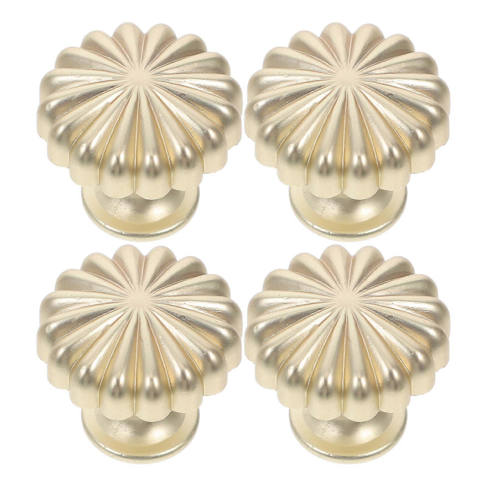 Copper Pumpkin Knobs Vintage Cabinet Handles for Kitchen Drawers 4Pcs