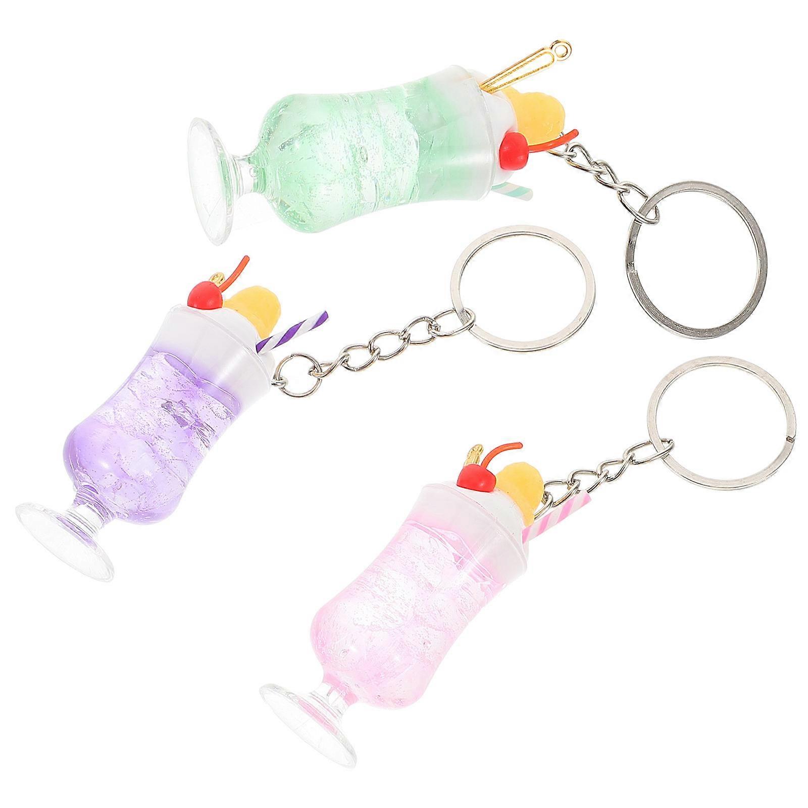 Creative Drink Cup Model Keychain Pendant Assorted Color ABS Material for Decoration Use