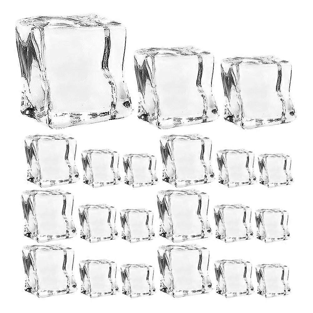 Clear Fake Ice Cubes Acrylic for Decor with Realistic Appearance and Irregular Shapes 40 Pieces