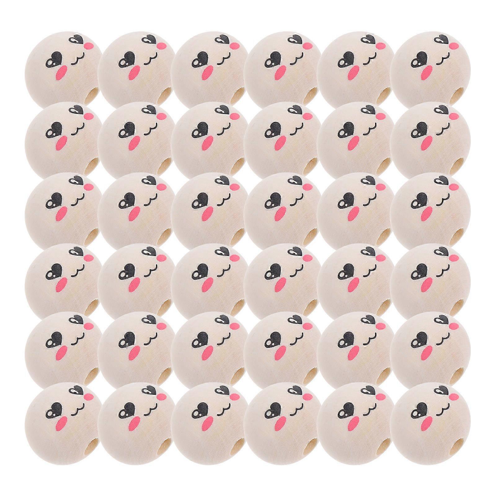 Children's Solid Face Beads for DIY Crafts 50Pcs Pack